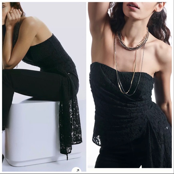 Anthropologie Mare Mare Corseted Lace long asymmetrical Tube Top - Picture 1 of 14